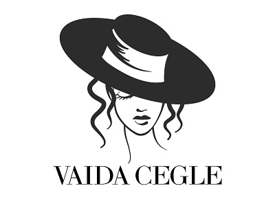 Vaida Cegle Logo big hat fashion fashion design fashion logo hat logo logo design logodesign