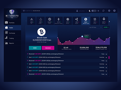 Cryptocurrency Wallet UI Design cryptocurrency dashboard ui wallet ui design