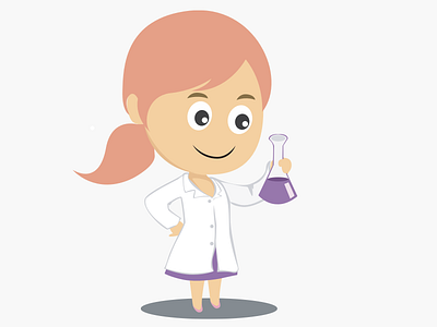 Girl chemist 2d illustration chemicals chemist chemistry design illustration lerning school