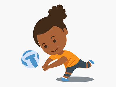 Girl playing volleyball 2d illustration activity child child children children children sport design girl illustration kids sport volleyball
