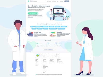 Website Homepage Design - Healthcare 2d illustration branding doctors healthcare homepagedesign icon medical medicine ui uxdesign