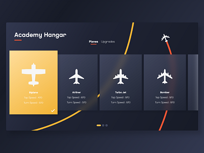 Character Select Concept character menu flat game ui hangar menu planes ui