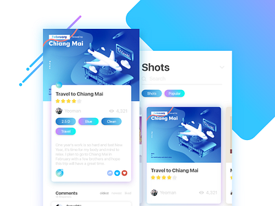 Dribble Client Concept android client concept dribbble gradient ios iphone ui design ux