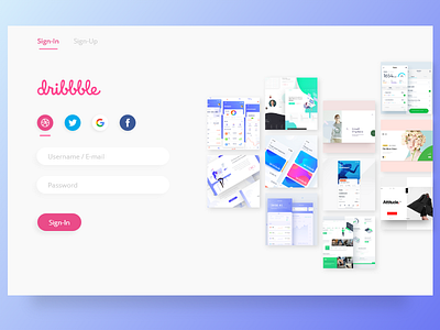 Dribbble Social Logins