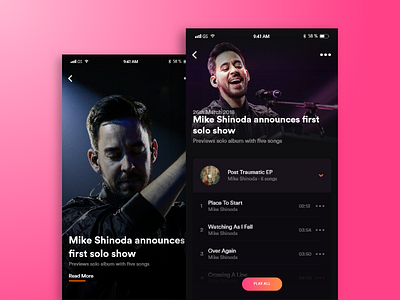 A Different Music App feed gradient ios iphone music news ui