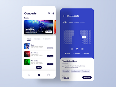 Concert Tickets App app app design concert design event event app gradient iphone mobile music ui ui design ux