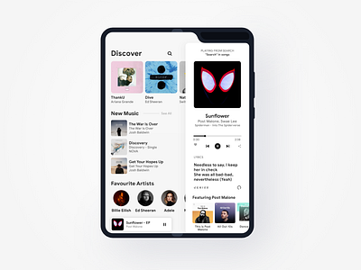 Galaxy Fold adobexd app appdesign appui fold galaxyfold light music spotify ui