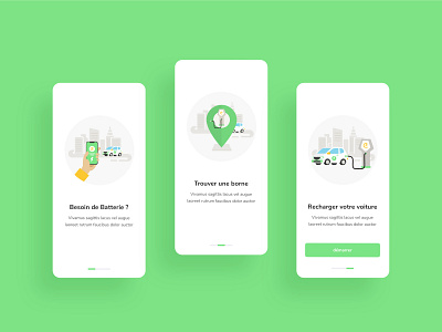 Eborn app design application design electric car illustration ui ux