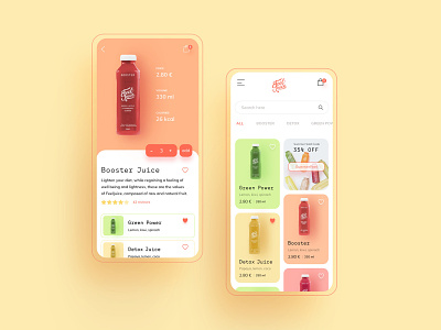FeelJuice App Ui app design application art direction branding design graphic design juice juice bar logo ui