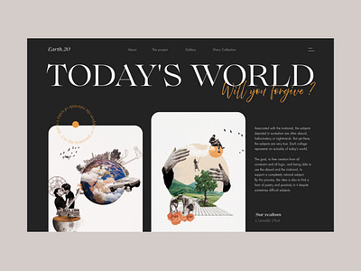 Today's World 🌎 art direction collage design graphic design illustration surrealism ui