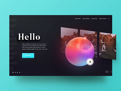 Hello Dribbble 👋 animation design first shot hello dribble type typography ui ux vector web website