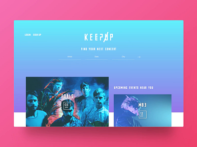 Keepup Website branding design gradient music ui ux web