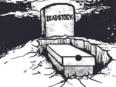 Deadstock black and white illustration sneaker culture