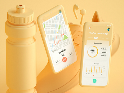 Fitness app concept 3d adobe xd app cinema 4d firma fitness render research ui ux uxui