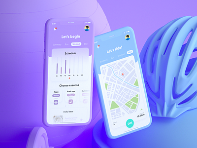 Fitness app concept 3d adobe xd app cinema 4d firma fitness render research ui ux uxui