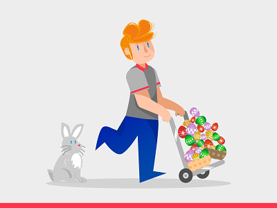 Easter Illustrations! #1 bunny buying design e commerce easter easter bunny easter eggs ecommerce illustration vector