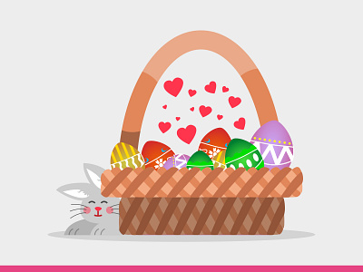 Easter Illustrations! #2 basket bunny cute easter easter bunny easter egg ecommerce illustration vector