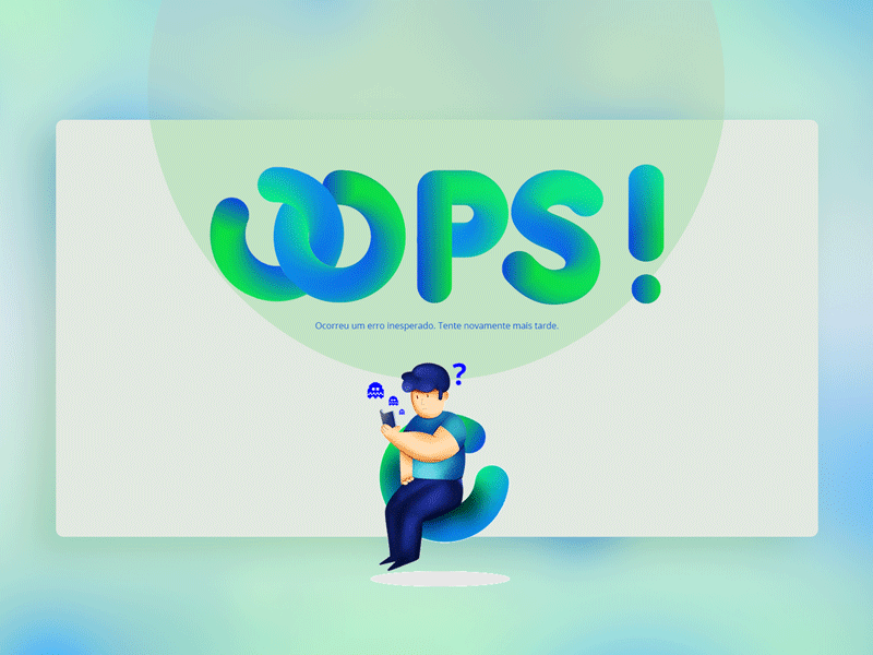 Oops - Unknown error page 404 animation design illustration landing page ui design vector web website website concept