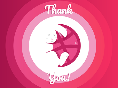 Hello and Thank You! bunny dribbble illustration thankyou vector