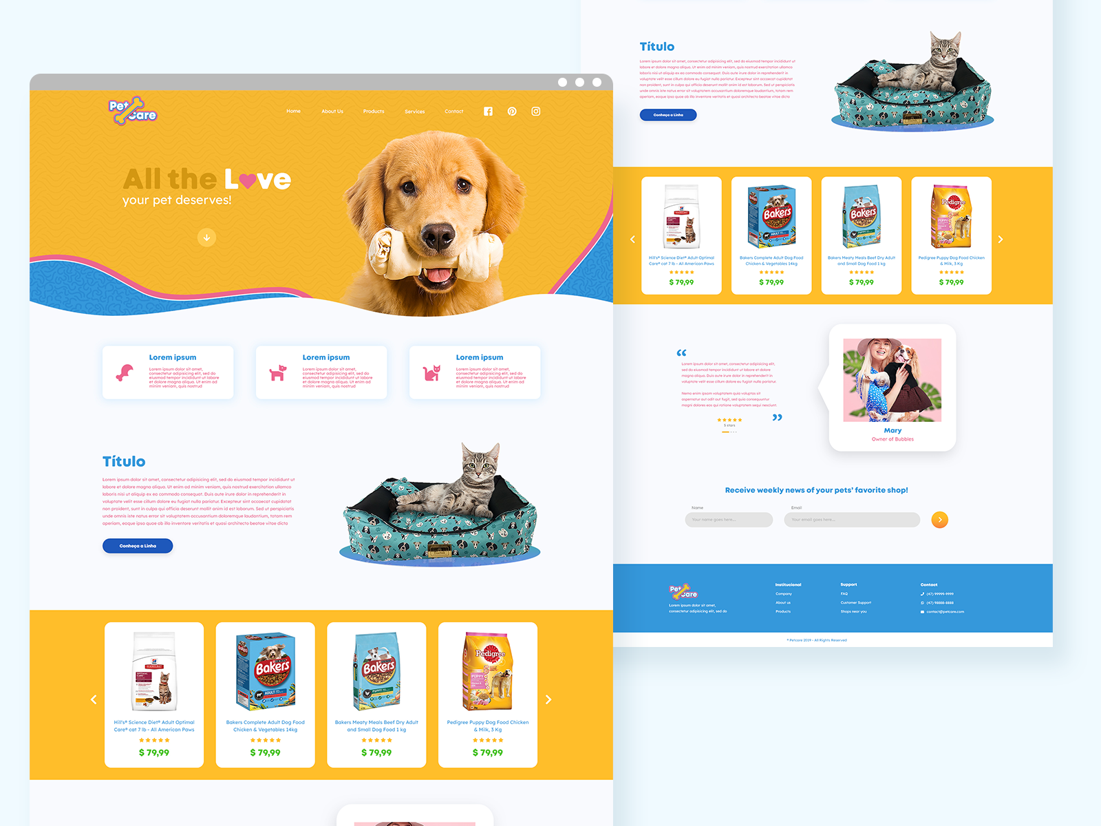 Pet Products Landing Page By Katerine Dolzan On Dribbble