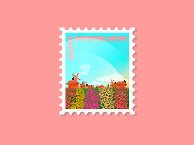 Netherlands Stamp figma flower illustration illustrator netherlands stamp vector