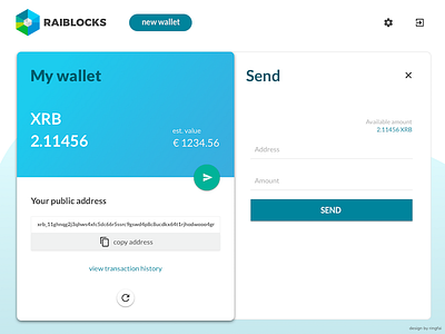 Raiblocks wallet concept design send