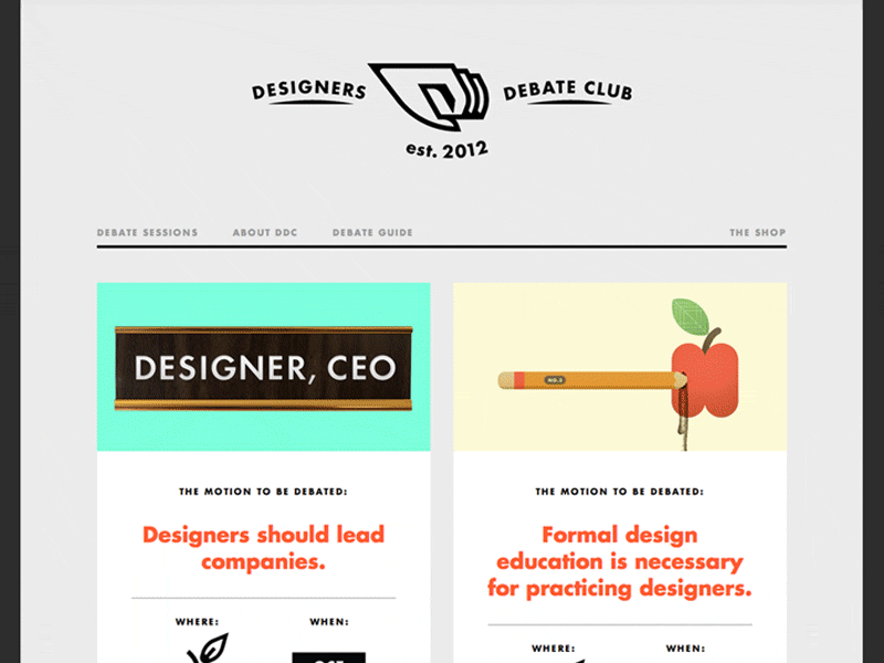 New Debate Club Site design web