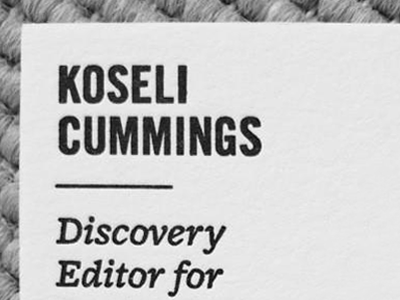 Koseli Cummings Card 400 identity