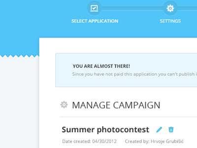 Manage Campaign admin design manage ui user interface ux