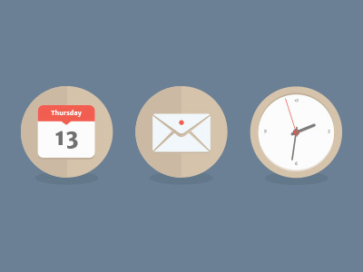 Flat Icons calendar clock flat icons mail time
