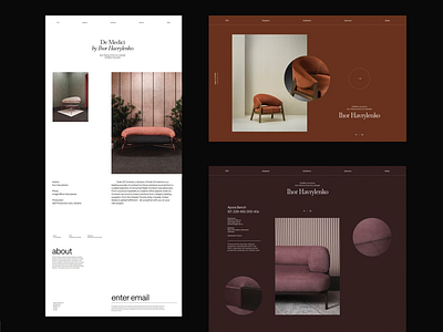 Furniture website concept clean design furniture grid interior layout minimal typography website whitespace