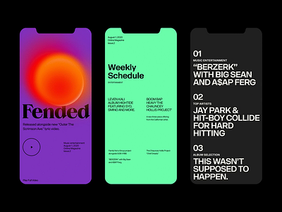 Fended'20 branding clean color design layout magazine minimal responsive typography website