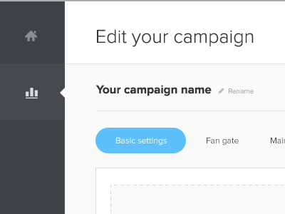 Edit your campaign admin app application edit navigation panel settings ui ux