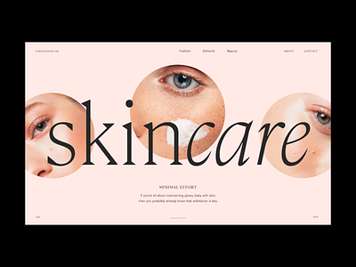Skincare—Slider animation circle header interactive layout skincare slider typography