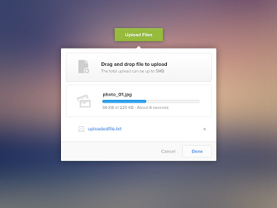 Upload Files app drag and drop file files progress ui upload uploading ux