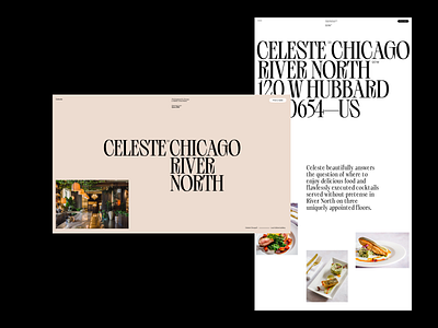 Celeste—Restaurant Page clean design grid header layout minimal typography web website whitespace