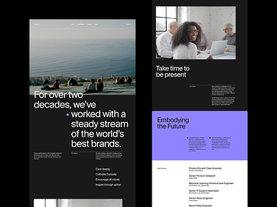 Careers page clean design grid header layout minimal typography website whitespace