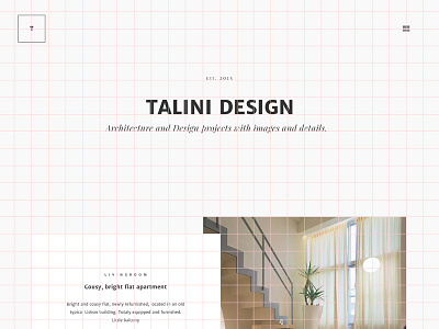 Landing - square grid clean grid home homepage landing minimalistic simple square talini typography web website