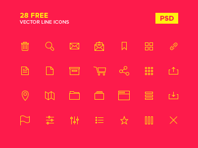28 Free vector line icons free icons set shape psd vector ios line simple download free psd free download