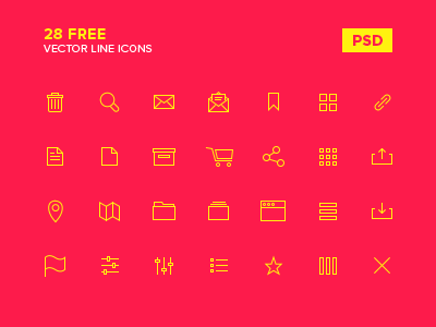 28 Free vector line icons download free free download free psd icons ios line psd set shape simple vector