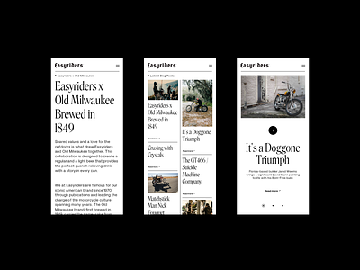 Easyriders†Responsive layouts clean design layout minimal mobile responsive serif typography whitespace