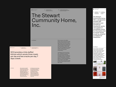 The Stewart Community Home clean design grid layout minimal typography website whitespace
