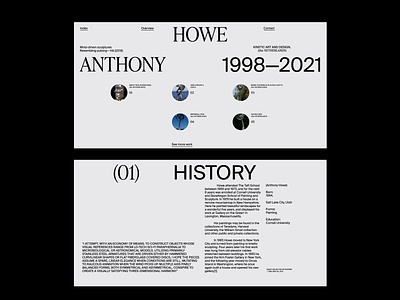 Anthony Howe animation clean layout motion typography website website motion whitespace