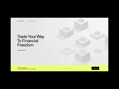 Stock Navigators whitespace website design minimal clean layout typography