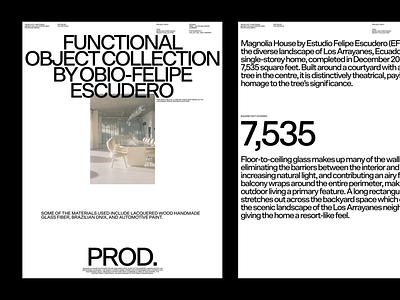 Functional object collection by Obio-Felipe Escudero architecture clean design layout minimal typography website whitespace