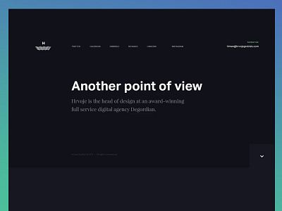 www.hrvojegrubisic.com black design landing minimal page portfolio responsive simple typography website