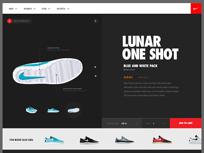 Nike Webshop - Concept clean design flat gallery layout minimal nike slider typography ui webshop website