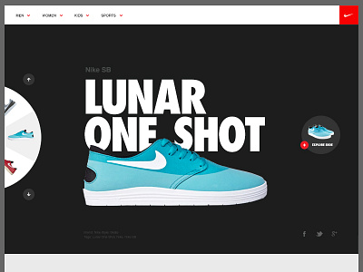 Nike - Concept clean design flat gallery layout minimal nike slider typography ui webshop website