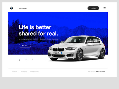 BMW 1 Series — Landing Page automotive bmw clean landing layout navigation responsive slider typography website