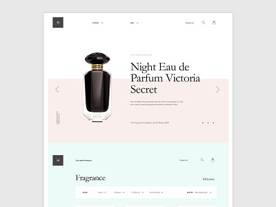 Parfume Website Layout design ecommerce elegance elegant layout minimal parfume serif typography website